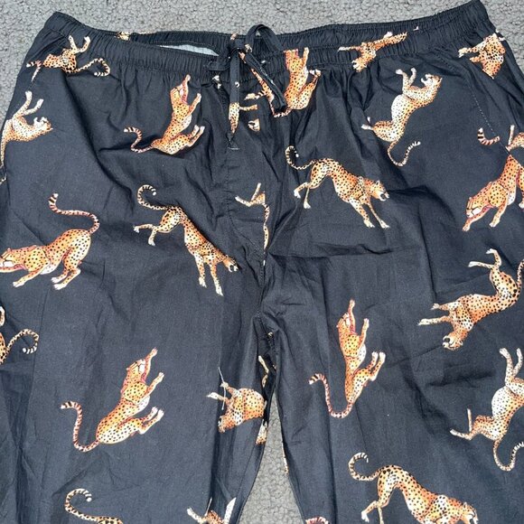 WOODSTOCK LAUNDRY Leopard Print 100% Cotton Pajama Pyjama Trousers NEW Men's XXL - Picture 2 of 10